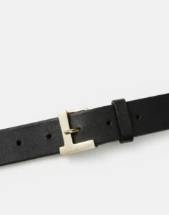 Nappa Leather L Beam Belt -Chic Daily Fashion a1802 bltx black detail