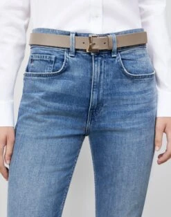 Nappa Leather L Beam Belt -Chic Daily Fashion a1802 bltx taupe full