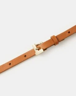 Nappa Leather L Beam Skinny Belt -Chic Daily Fashion a1877 bltx copper detail