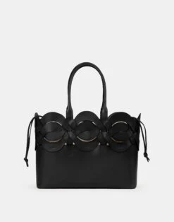 Vachetta Leather 8 Knot Tote—Large -Chic Daily Fashion a2061 hgbx black