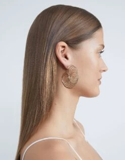 Filigree Hoop Earring -Chic Daily Fashion a2207 jryx pale gold detail