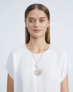 Filigree Baroque Pearl Pendant Necklace -Chic Daily Fashion a2208 jryx pale gold multi detail