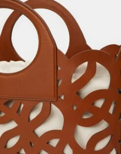 Vachetta Leather 8 Knot Basket Bag—Large -Chic Daily Fashion a2212 hgbx copper detail2