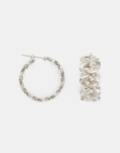 Woven 8 Knot Hoop Earrings -Chic Daily Fashion a2217 jryx silver