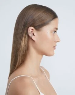 Woven 8 Knot Ear Cuffs -Chic Daily Fashion a2218 jryx pale gold detail