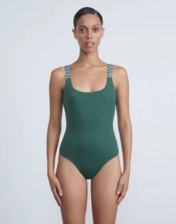 L148 Swim Reversible One-Piece -Chic Daily Fashion a2245 swimx chive multi
