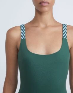 L148 Swim Reversible One-Piece -Chic Daily Fashion a2245 swimx chive multi detail