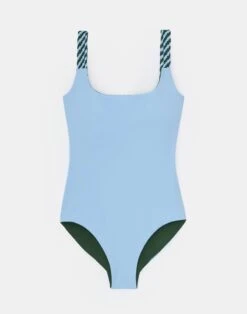 L148 Swim Reversible One-Piece -Chic Daily Fashion a2245 swimx chive multi flat2