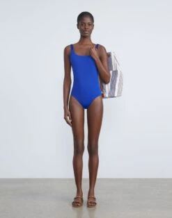 L148 Swim Reversible One-Piece -Chic Daily Fashion a2245 swimx lapis blue multi full