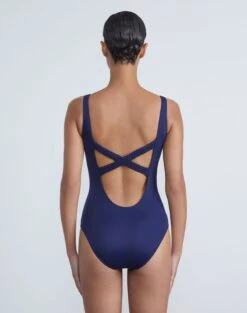 L148 Swim One-Piece -Chic Daily Fashion a2246 swimx navy back