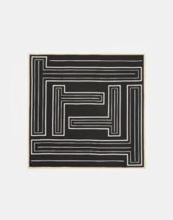 L Beam Stripe Silk Twill Scarf