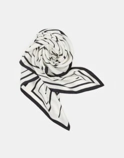 L Beam Stripe Silk Twill Scarf -Chic Daily Fashion a2288 wvnx cloud multi other