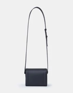 Calfskin Leather & Suede Saddle Bag—Mini -Chic Daily Fashion a2344 hgbx black back