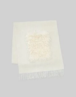 Cashmere Shearling Pocket Shawl -Chic Daily Fashion a2382 wvny buff