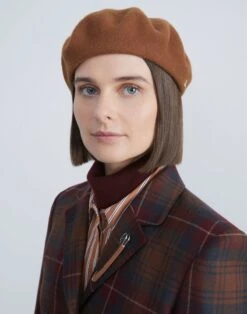 Felted Wool Beret -Chic Daily Fashion a2385 hatx copper full