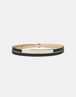 Nappa Leather Metal Plate Double Wrap Belt