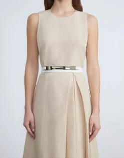 Nappa Leather Metal Plate Double Wrap Belt -Chic Daily Fashion a2407 bltx white full