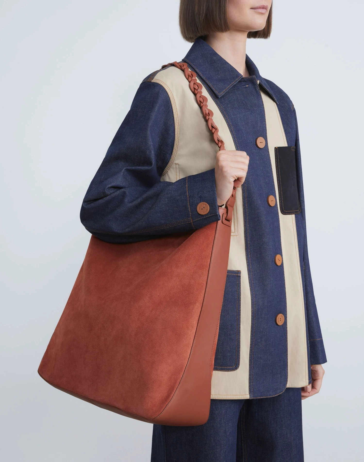 Suede & Calfskin Leather 8 Knot Hobo—Large 2 Suede & Calfskin Leather 8 Knot Hobo—Large - Image 2