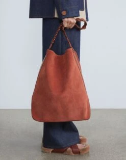 Suede & Calfskin Leather 8 Knot Hobo—Large 23 Suede & Calfskin Leather 8 Knot Hobo—Large -Chic Daily Fashion a2436 hgbx amber brown full2