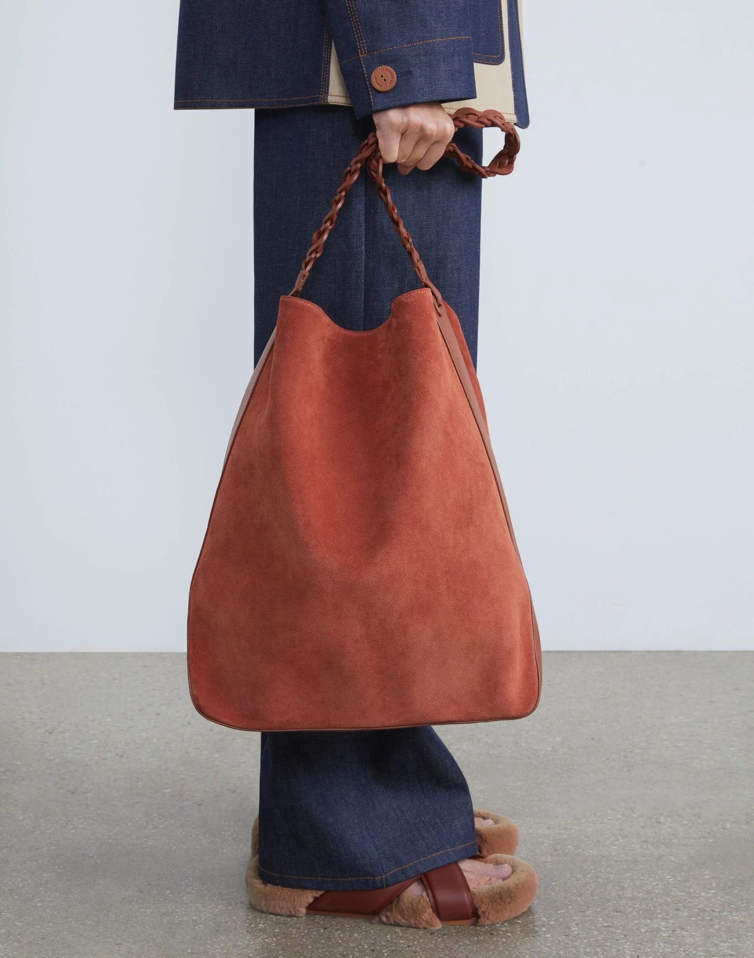Suede & Calfskin Leather 8 Knot Hobo—Large 4 Suede & Calfskin Leather 8 Knot Hobo—Large - Image 4