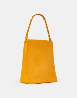 Suede & Calfskin Leather 8 Knot Hobo—Large 31 Suede & Calfskin Leather 8 Knot Hobo—Large -Chic Daily Fashion a2436 hgbx golden yellow back
