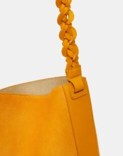 Suede & Calfskin Leather 8 Knot Hobo—Large 33 Suede & Calfskin Leather 8 Knot Hobo—Large -Chic Daily Fashion a2436 hgbx golden yellow detail2