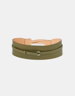 Soft Calfskin Leather Obi Belt 12 Soft Calfskin Leather Obi Belt -Chic Daily Fashion a2445 bltx chive