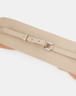 Soft Calfskin Leather Obi Belt 17 Soft Calfskin Leather Obi Belt -Chic Daily Fashion a2445 bltx dune detail