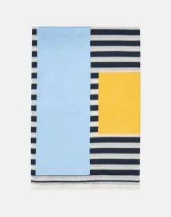 L Beam Color-Block Striped Pareo