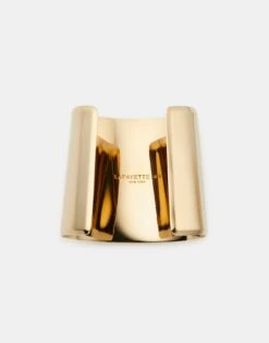Lune Brass Cuff Bracelet -Chic Daily Fashion a2482 jryx pale gold detail