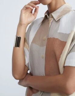 Lune Brass Cuff Bracelet -Chic Daily Fashion a2482 jryx pale gold other