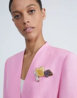 Découpé Semi-Precious Stone Brooch -Chic Daily Fashion a2486 jryx pale gold multi other