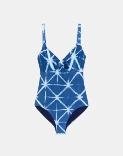 L148 Swim Shibori Print Twisted Front One Piece