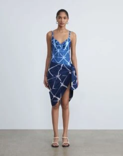 L148 Swim Shibori Print Twisted Front One Piece -Chic Daily Fashion a2509 swimx parisian blue multi full