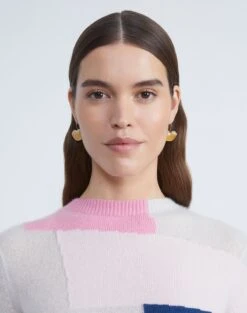 Découpé Semi-Precious Stone Drop Earrings -Chic Daily Fashion a2512 jryx parchment yellow multi full