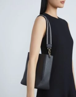 Grained Calfskin Leather 8 Knot Hobo—Small -Chic Daily Fashion a2516 hgbx black full2