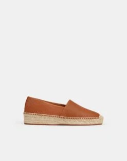 Grained Calfskin Leather Slip-On Espadrille