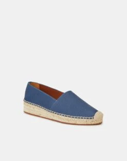 Grained Calfskin Leather Slip-On Espadrille -Chic Daily Fashion lf 0763 parisian blue other