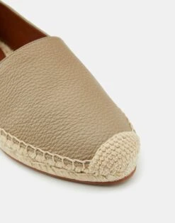 Grained Calfskin Leather Slip-On Espadrille -Chic Daily Fashion lf 0763 taupe detail2