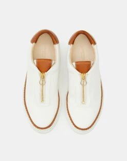 Nappa Leather Zip-Up Sneaker 17 Nappa Leather Zip-Up Sneaker -Chic Daily Fashion lf 0793 white multi detail