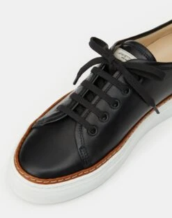 Nappa Leather Lace-Up Sneaker -Chic Daily Fashion lf 0804 black multi detail2