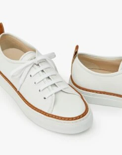 Nappa Leather Lace-Up Sneaker -Chic Daily Fashion lf 0804 white multi detail2