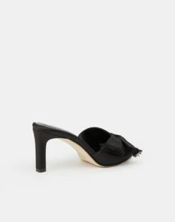 Satin Heeled Mule 8 Satin Heeled Mule -Chic Daily Fashion lf 0822 black back