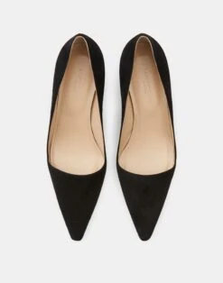 Suede Heeled Pump -Chic Daily Fashion lf 0852 black detail