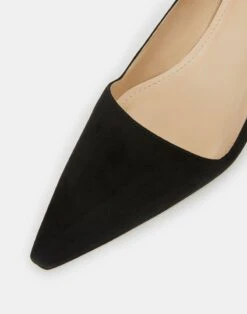 Suede Heeled Pump -Chic Daily Fashion lf 0852 black detail2