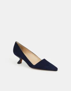 Suede Heeled Pump -Chic Daily Fashion lf 0852 navy other