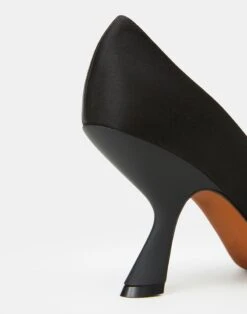 Satin High Heeled Pump -Chic Daily Fashion lf 0853 black detail2