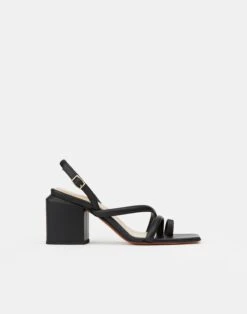 Soft Calfskin Leather Heeled City Sandal