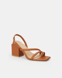 Soft Calfskin Leather Heeled City Sandal 26 Soft Calfskin Leather Heeled City Sandal -Chic Daily Fashion lf 0858 copper other