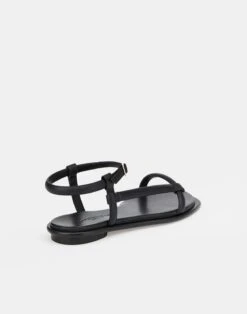 Soft Calfskin Leather City Sandal -Chic Daily Fashion lf 0865 black back